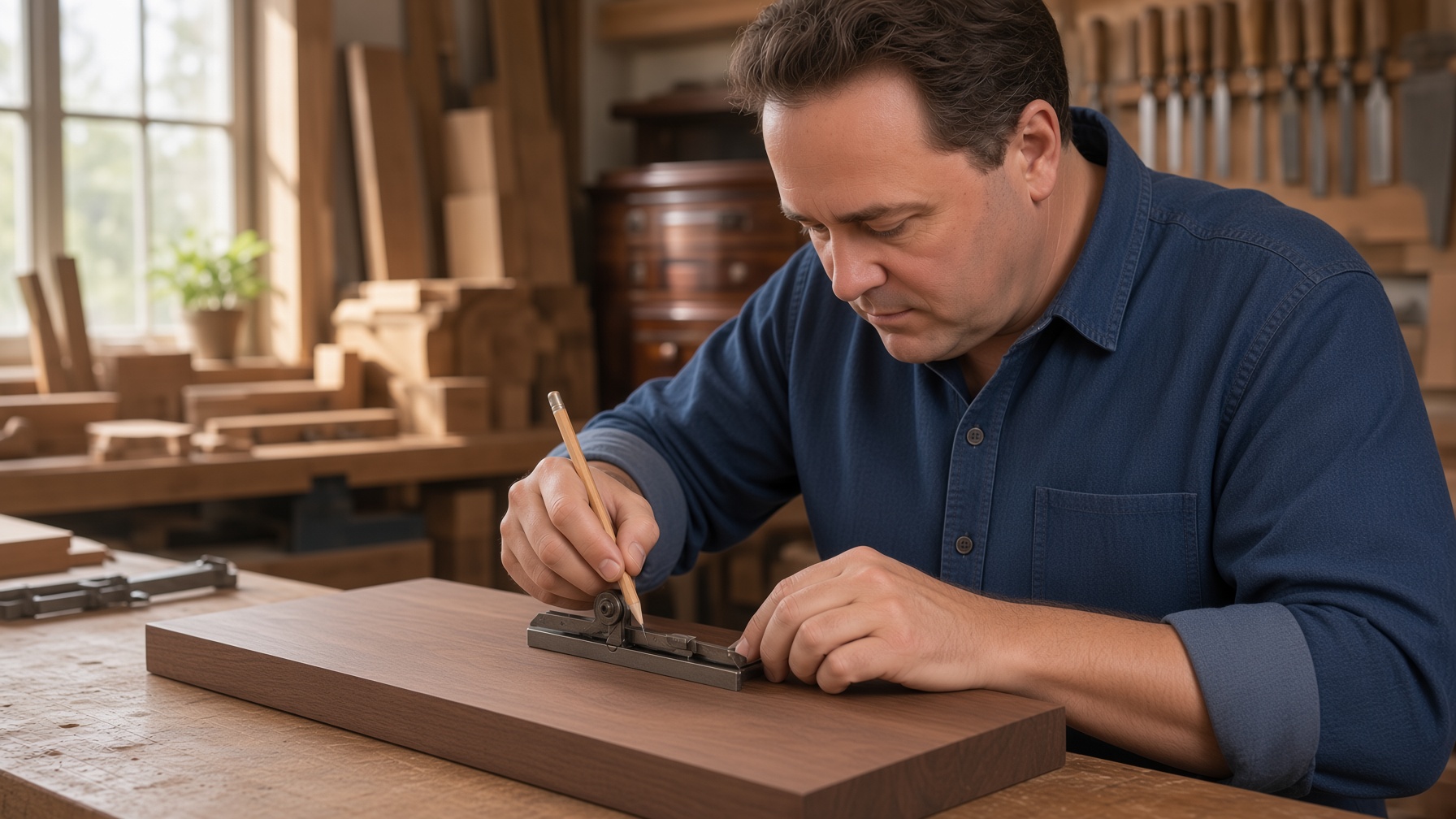 Marking dovetails with a gauge